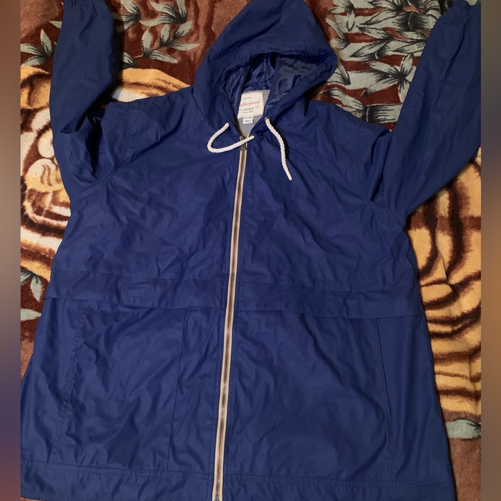 Weatherproof Men's Navy Vintage Hooded Rain Jacket